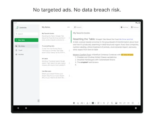 Justnote android App screenshot 1
